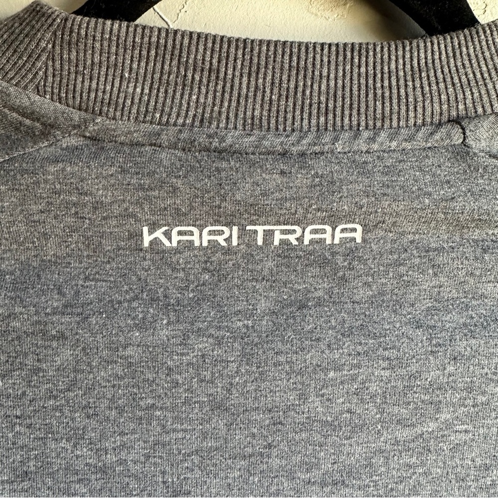 Kari Traa Gray Raglan Sleeve Crew Neck Sweatshirt Pullover Activewear Athleisure - Picture 7 of 13